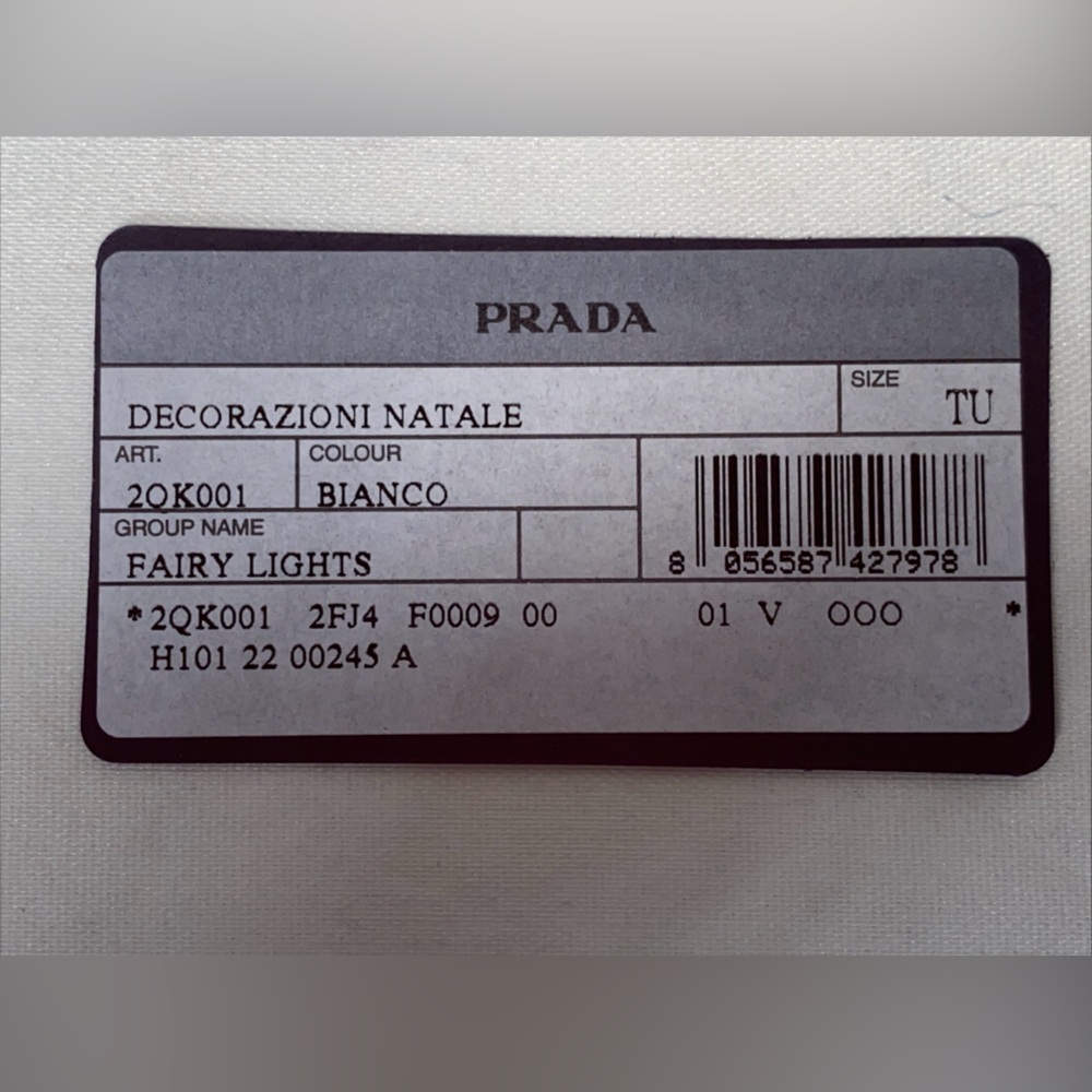 Prada Milano 2OK001 NEW CHRISTMAS FAIRY LIGHTS WHITE Italy NEW TESTED OPEN BOX! - Picture 4 of 9